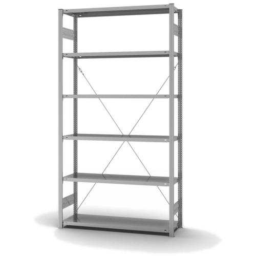 hofe système de rayonnages sans vis de conception standard, hauteur x largeur x profondeur 2500 x 1360 x 435 mm, 6 tablettes