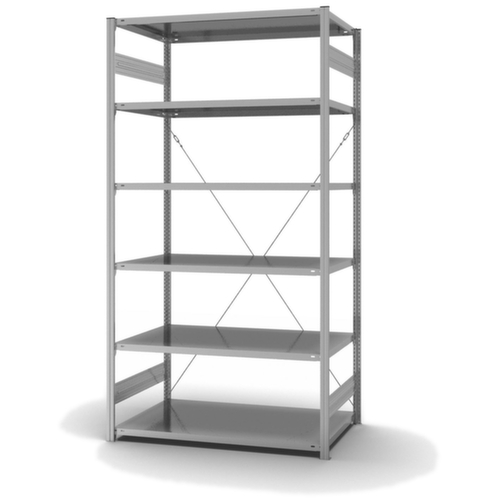 hofe système de rayonnages sans vis de conception standard, hauteur x largeur x profondeur 2500 x 1360 x 835 mm, 6 tablettes