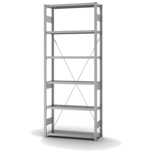 hofe Système de rayonnages sans vis dans une construction mi-lourde, hauteur x largeur x profondeur 2500 x 1060 x 335 mm, 6 tablettes