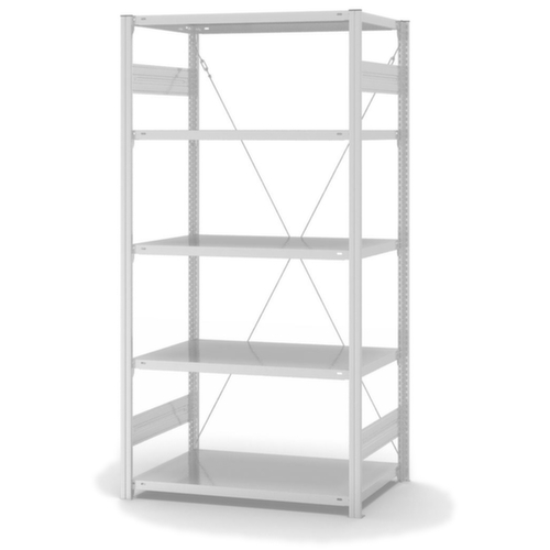 hofe Système de rayonnages sans vis dans une construction mi-lourde, hauteur x largeur x profondeur 2000 x 1060 x 635 mm, 5 tablettes