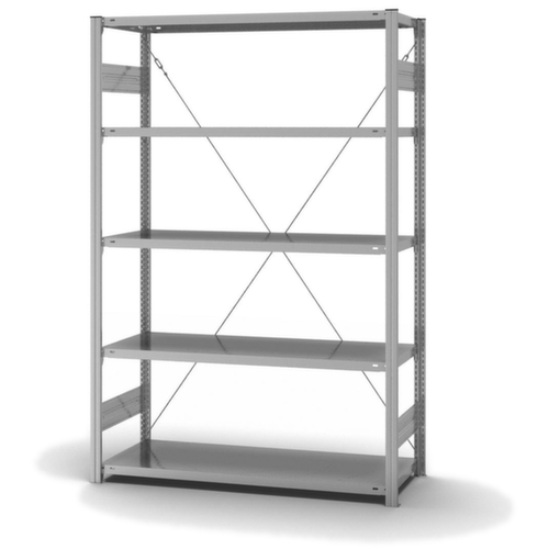 hofe Système de rayonnages sans vis dans une construction mi-lourde, hauteur x largeur x profondeur 2000 x 1360 x 535 mm, 5 tablettes