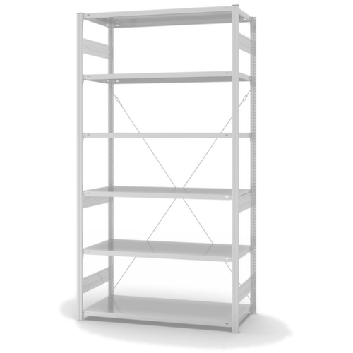 hofe Système de rayonnages sans vis dans une construction mi-lourde, hauteur x largeur x profondeur 2500 x 1360 x 635 mm, 6 tablettes
