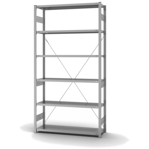 hofe système d'étagères sans vis, hauteur x largeur x profondeur 2500 x 1360 x 435 mm, 6 tablettes