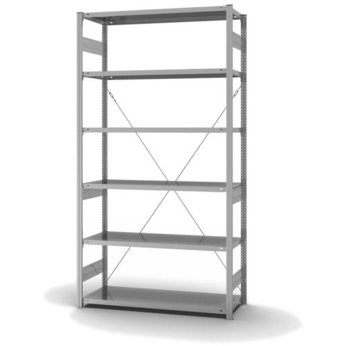 hofe système d'étagères sans vis, hauteur x largeur x profondeur 2500 x 1360 x 535 mm, 6 tablettes
