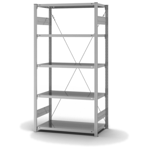 hofe Rayonnages sans vis en acier inoxydable, hauteur x largeur x profondeur 2000 x 1060 x 535 mm, 5 tablettes