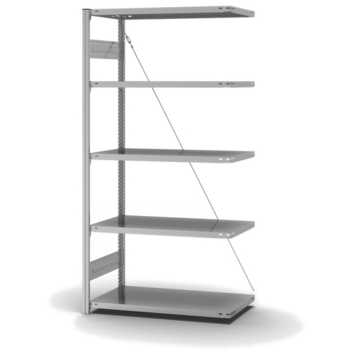 hofe Rayonnages sans vis en acier inoxydable, hauteur x largeur x profondeur 2000 x 1010 x 535 mm, 5 tablettes