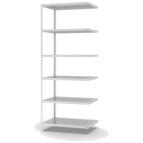 hofe Rayonnage à boulonner élément suivant, 6 tablettes, RAL7035 gris clair