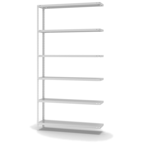 hofe Rayonnage à boulonner élément suivant, 6 tablettes, RAL7035 gris clair