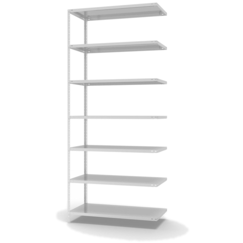 hofe Rayonnage à boulonner élément suivant, 7 tablettes, RAL7035 gris clair