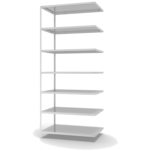 hofe Rayonnage à boulonner élément suivant, 7 tablettes, RAL7035 gris clair