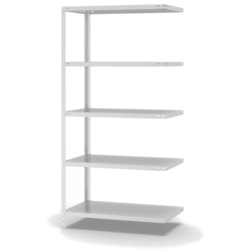 hofe Rayonnage à boulonner élément suivant, 5 tablettes, RAL7035 gris clair