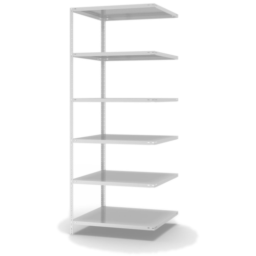 hofe Rayonnage à boulonner élément suivant, 6 tablettes, RAL7035 gris clair