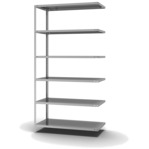 hofe Rayonnage à boulonner élément suivant, 6 tablettes, avec revêtement en zinc anti-corrosion