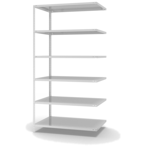 hofe Rayonnage à boulonner élément suivant, 6 tablettes, RAL7035 gris clair