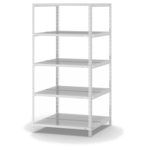 hofe Etagère à dossiers à visser pour une utilisation des deux côtés, 5 tablettes, RAL7035 gris clair