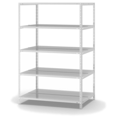 hofe Etagère à dossiers à visser pour une utilisation des deux côtés, 5 tablettes, RAL7035 gris clair