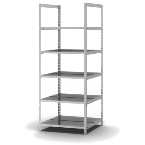 hofe Etagère à dossiers à visser pour une utilisation des deux côtés, 5 tablettes, avec revêtement en zinc anti-corrosion