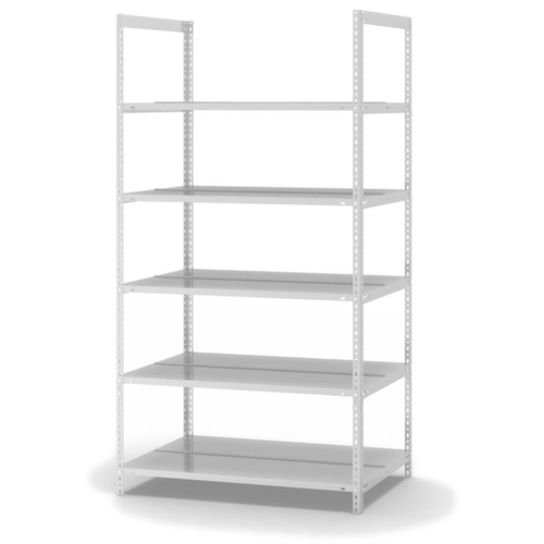 hofe Etagère à dossiers à visser pour une utilisation des deux côtés, 5 tablettes, RAL7035 gris clair