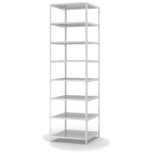 hofe Etagère à dossiers à visser pour une utilisation des deux côtés, 8 tablettes, RAL7035 gris clair