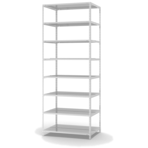 hofe Etagère à dossiers à visser pour une utilisation des deux côtés, 8 tablettes, RAL7035 gris clair