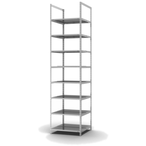 hofe Etagère à dossiers à visser pour une utilisation des deux côtés, 8 tablettes, avec revêtement en zinc anti-corrosion