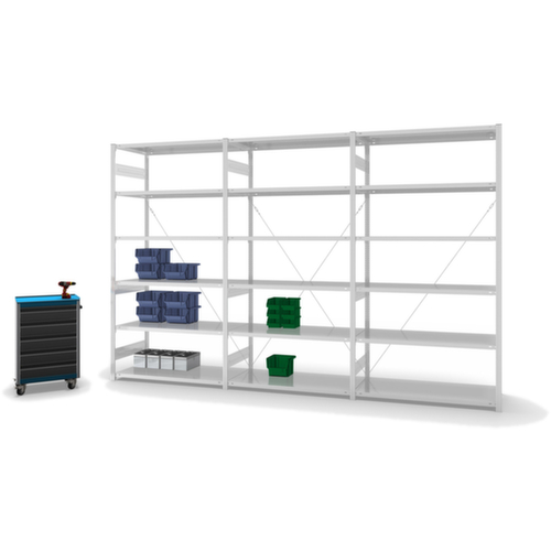 hofe Système de rayonnages sans vis dans une construction mi-lourde, hauteur x largeur x profondeur 2500 x 1360 x 635 mm, 6 tablettes