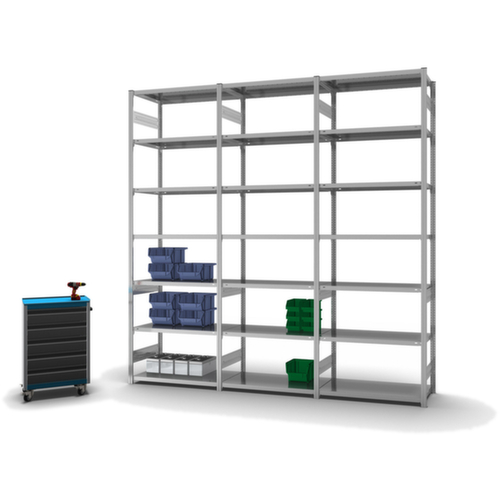 hofe Rayonnage à traverses type standard, hauteur x largeur x profondeur 3000 x 1010 x 535 mm, 7 tablettes