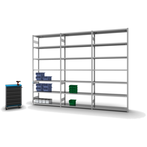 hofe Rayonnages enhofe treillis dans les constructions mi-lourdes, hauteur x largeur x profondeur 3000 x 1310 x 435 mm, 7 tablettes