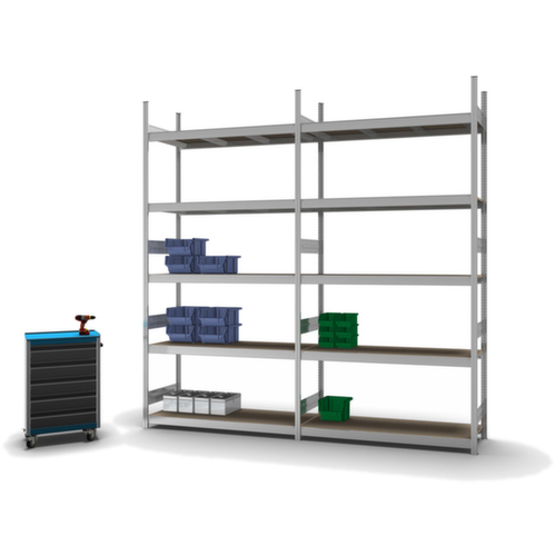 hofe Rayonnage grande largeur avec tablettes en bois