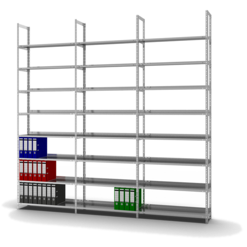 hofe Rayonnage à boulonner pour classeurs, 8 tablettes, avec revêtement en zinc anti-corrosion
