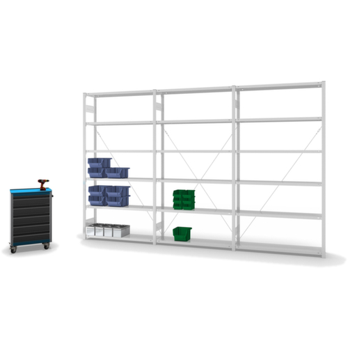 hofe système de rayonnages sans vis de conception standard, hauteur x largeur x profondeur 2500 x 1310 x 335 mm, 6 tablettes