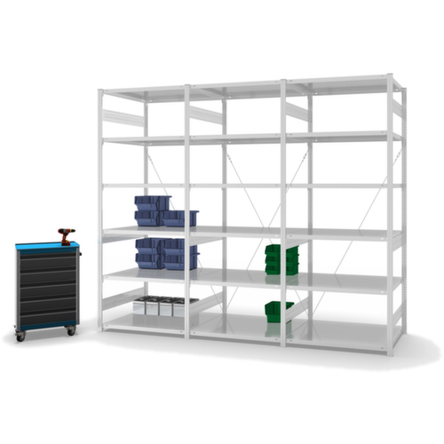 hofe Système de rayonnages sans vis dans une construction mi-lourde, hauteur x largeur x profondeur 2500 x 1010 x 535 mm, 6 tablettes
