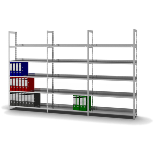 hofe Rayonnage à boulonner pour classeurs élément suivant, 5 tablettes, avec revêtement en zinc anti-corrosion