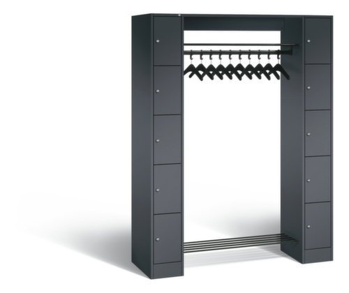 C+P Vestiaire à casiers Classic avec 5 casiers à droite et à gauche, largeur 1430 mm