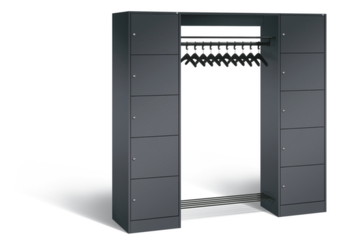 C+P Vestiaire à casiers Classic avec 5 casiers à droite et à gauche, largeur 1870 mm