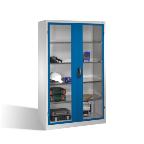 C+P Armoire à outils ERGO avec portes à charnières et fenêtre d'observation, largeur 1200 mm