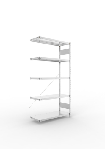 META Panneau d'extension pour le rayonnage sans CLIP vis, hauteur x largeur x profondeur 2000 x 1006 x 436 mm, 5 tablettes