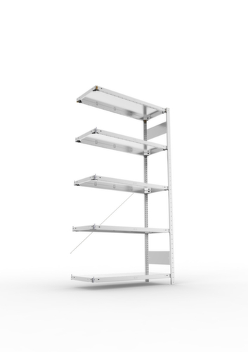 META Panneau d'extension pour le rayonnage sans CLIP vis, hauteur x largeur x profondeur 2000 x 1006 x 436 mm, 5 tablettes