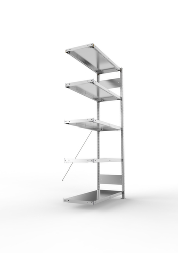 META Panneau d'extension pour le rayonnage sans CLIP vis, hauteur x largeur x profondeur 2000 x 1006 x 436 mm, 5 tablettes