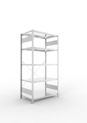 META système d'étagères sans vis CLIP, hauteur x largeur x profondeur 2000 x 1056 x 636 mm, 5 tablettes