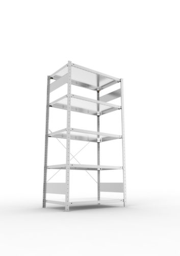 META système d'étagères sans vis CLIP, hauteur x largeur x profondeur 2000 x 1056 x 636 mm, 5 tablettes