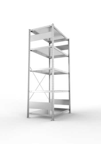 META système d'étagères sans vis CLIP, hauteur x largeur x profondeur 2000 x 1056 x 636 mm, 5 tablettes