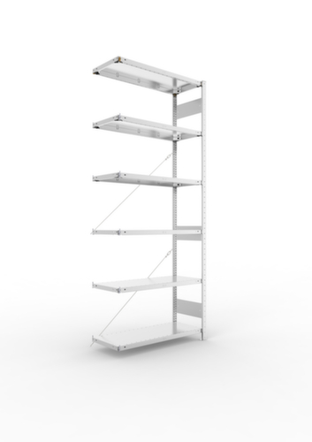 META Panneau d'extension pour le rayonnage sans CLIP vis, hauteur x largeur x profondeur 2500 x 1006 x 436 mm, 6 tablettes