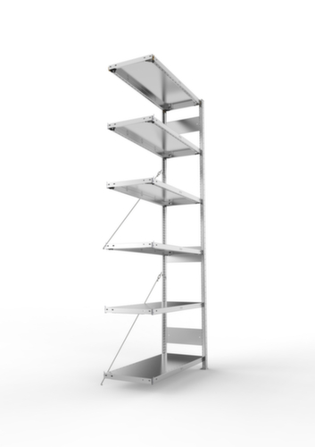 META Panneau d'extension pour le rayonnage sans CLIP vis, hauteur x largeur x profondeur 2500 x 1006 x 436 mm, 6 tablettes