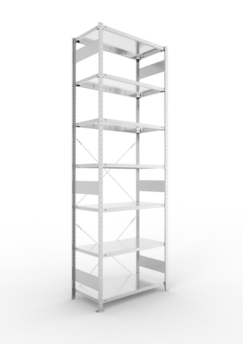 META système d'étagères sans vis CLIP, hauteur x largeur x profondeur 3000 x 1056 x 536 mm, 7 tablettes