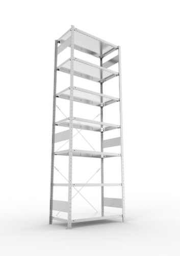 META système d'étagères sans vis CLIP, hauteur x largeur x profondeur 3000 x 1056 x 536 mm, 7 tablettes