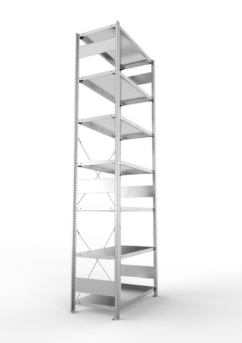 META système d'étagères sans vis CLIP, hauteur x largeur x profondeur 3000 x 1056 x 536 mm, 7 tablettes