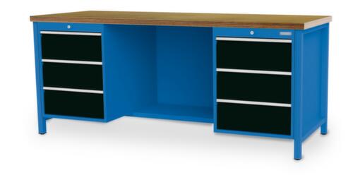 Bedrunka + Hirth Établi, 6 tiroirs, 1/2 tablette