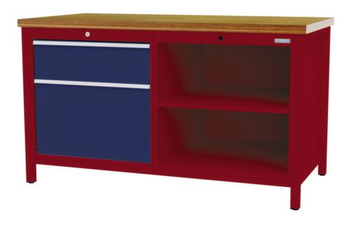 Bedrunka + Hirth Établi, 1 tiroir, 1 armoire, 2 tablettes