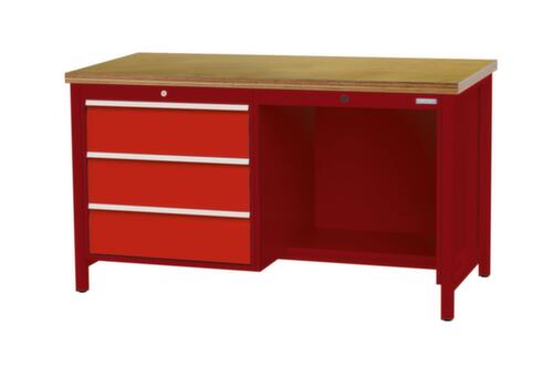 Bedrunka + Hirth Établi, 3 tiroirs, 1/2 tablette